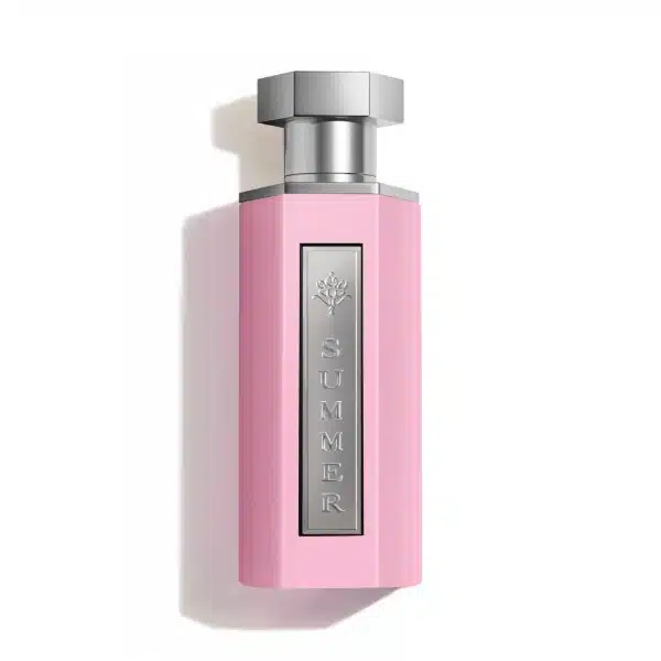 Flacon de parfum Summer Pink (Reef Rose) rose avec bouchon argenté