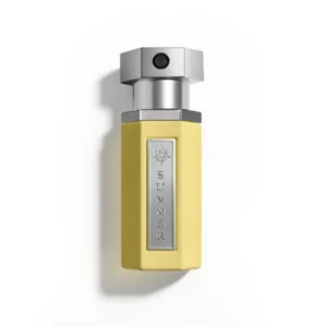 Flacon de parfum Summer Yellow de Reef jaune avec bouchon argenté